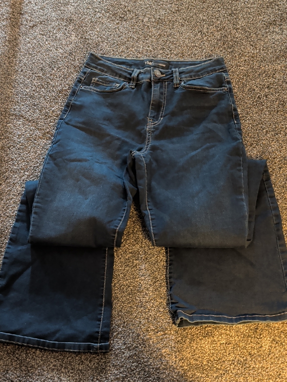 YMI Dark Navy Wide Leg Jeans for Women